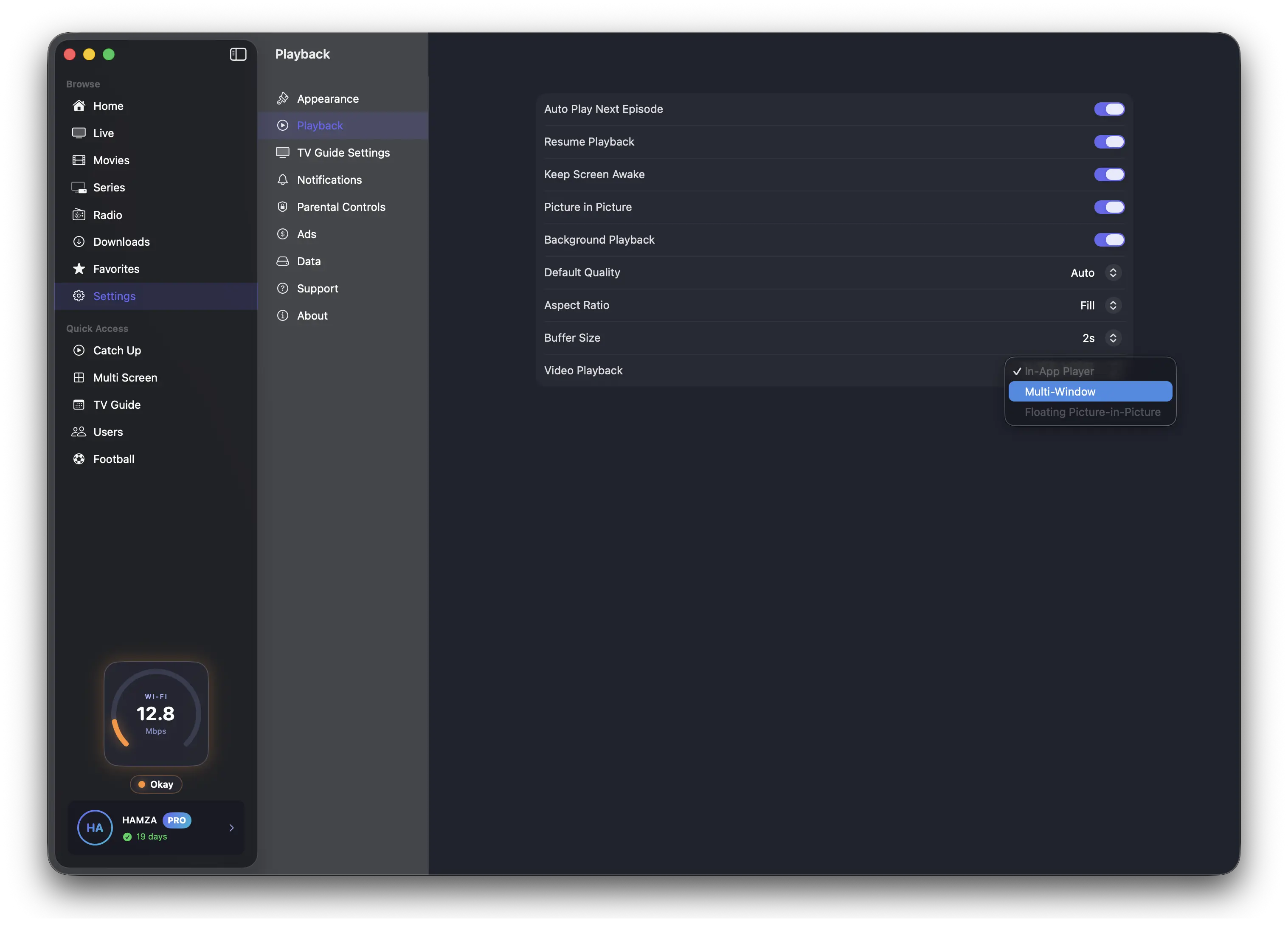 Video Playback Settings